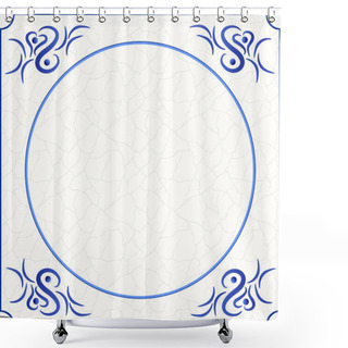 Personality  Original Design Of A Traditional Delft Blue Tile With Room For Text Shower Curtains
