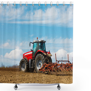 Personality  Tractor And Plow Shower Curtains