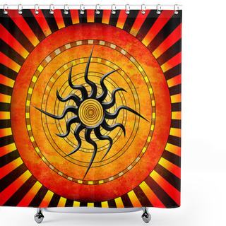 Personality  Sun Grunge Background Shower Curtains