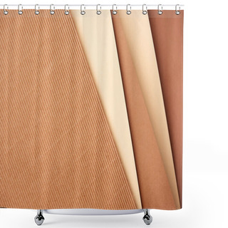 Personality  Pattern Of Diagonal Paper Sheets In Beige And Brown Tones Shower Curtains