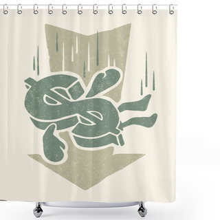 Personality  Falling Dollar Shower Curtains