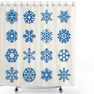 Personality  Snowflakes Vector Collection Shower Curtains