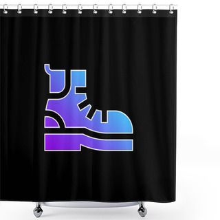 Personality  Boots Blue Gradient Vector Icon Shower Curtains