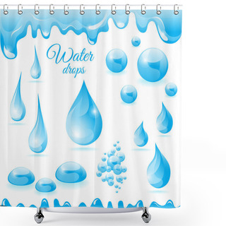Personality  Collection Of Water Droplets Of Different Shapes Shower Curtains