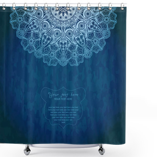 Personality  Ornamental Round Lace Pattern, Circle Background With Many Details, Looks Like Crocheting Handmade Lace On Grunge Background, Lacy Arabesque Designs. Orient Traditional Ornament. Oriental Motif Shower Curtains