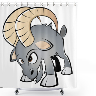 Personality  Funny Cartoon Ram Shower Curtains