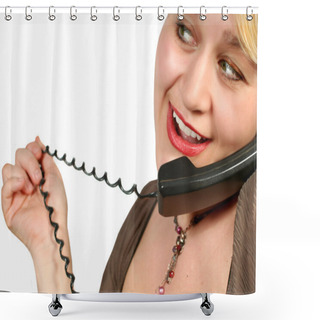 Personality  Phone Talk Shower Curtains