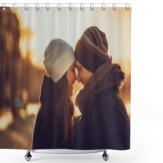 Personality  Young Couple In Love Outdoor Shower Curtains