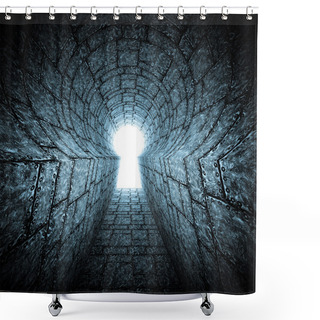Personality  Stone Keyhole Shower Curtains