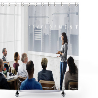 Personality  Business People At Meeting Shower Curtains