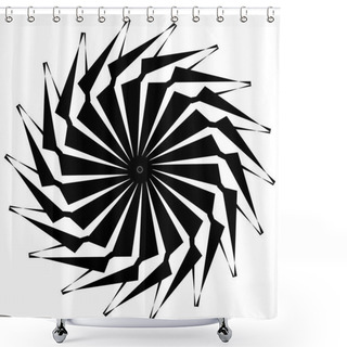 Personality  Distorted Radiating Abstract Shape Shower Curtains