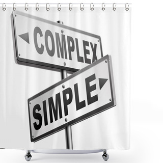 Personality  Simple Or Complex Road Sign Shower Curtains