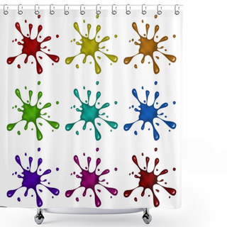 Personality  Ink Blob, Blot, Splash  Vector Symbol Icon Design. Beautiful Ill Shower Curtains