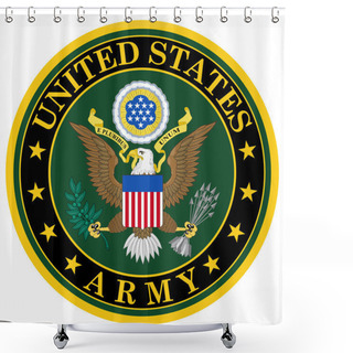Personality  Coat Of Arms Of United States Army Is The Land Service Branch Of The United States Armed Forces. Vector Illustration Shower Curtains