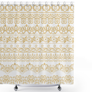 Personality  A Vector Set Of Dividers In East Style. Geometrical Elements Of Design And Execution Of Pages. Vector. Shower Curtains