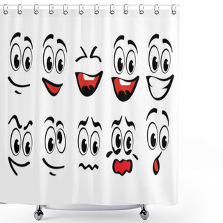Personality  Cartoon Faces Shower Curtains
