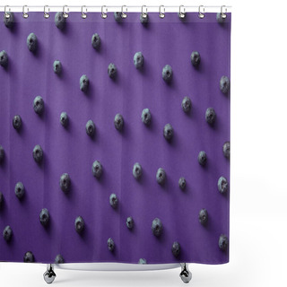 Personality  Pattern Of Ripe Blueberries On Violet Surface Shower Curtains