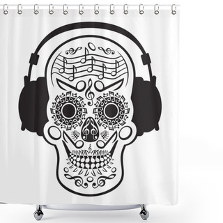 Personality  Music Skull Shower Curtains