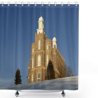 Personality  Mormon Temple In Logan Utah In The Winter Shower Curtains