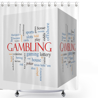 Personality  Gambling 3D Cube Word Cloud Concept Shower Curtains