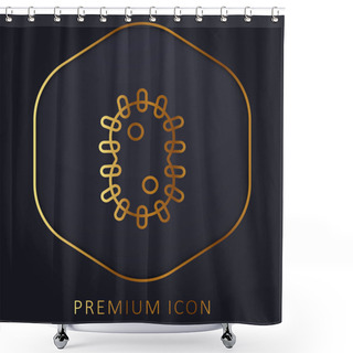Personality  Bacteria Golden Line Premium Logo Or Icon Shower Curtains