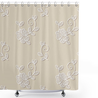 Personality  Old Lace Background, Ornamental Flowers. Shower Curtains