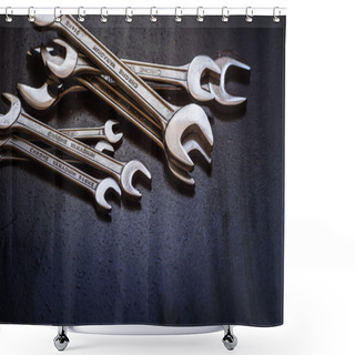 Personality  Set Of The Stainless Steel Wrench Shower Curtains