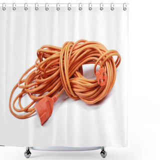 Personality  Electric Extension Cord Isolated On White Background Shower Curtains