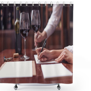 Personality  Sommeliers Tasting Wine In Cellar Shower Curtains