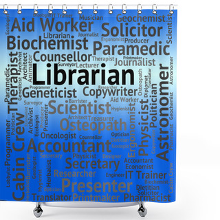 Personality  Librarian Job Shows Book Words And Library Shower Curtains