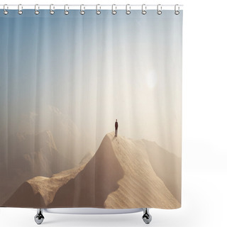 Personality  Man In A Desert Shower Curtains