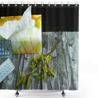 Personality  Flu, Fever And Allergy Relief Concept, Seasonal Allergens - Poll Shower Curtains