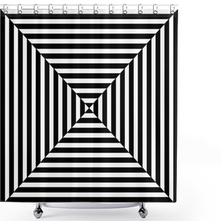 Personality  Op Art Illustration Of Black And White Squares Shower Curtains