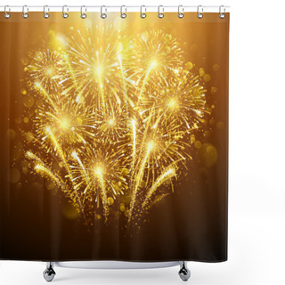 Personality  New Year Fireworks Shower Curtains