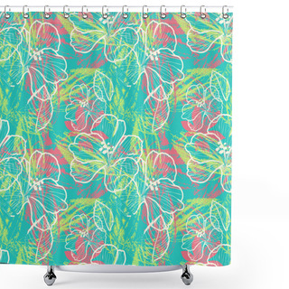Personality  Modern Colorful Floral Seamless Pattern Shower Curtains