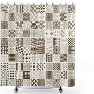 Personality  Set Of Vector Endless Geometric Patterns Composed With Different Shower Curtains