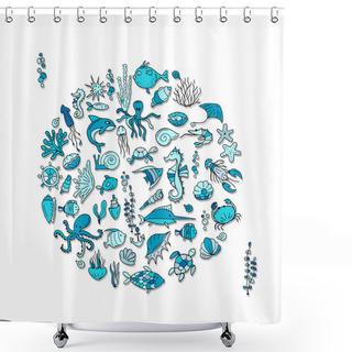 Personality  Marine Life, Sketch For Your Design Shower Curtains