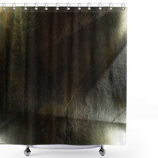Personality  Light Prism With Beams On Dark Stone Texture Background Shower Curtains