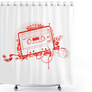 Personality  Cassette Tape Shower Curtains