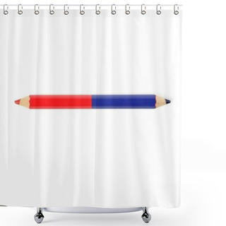 Personality  Blue And Red Double Color Pencil Shower Curtains