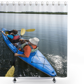 Personality  Kayakers. Shower Curtains