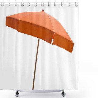 Personality  Orange Beach Umbrella Isolated On White Shower Curtains