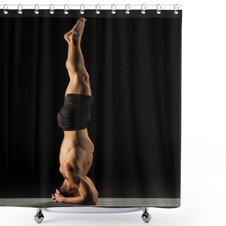 Personality  Man Standing In Yoga Position Shower Curtains