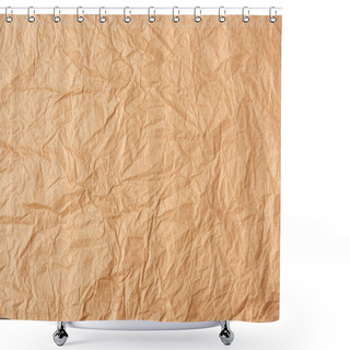 Personality  Full Frame Of Beige Crumpled Paper As Background Shower Curtains