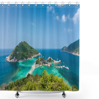 Personality  High Angle View Of Koh Nangyuan In Thailand Shower Curtains