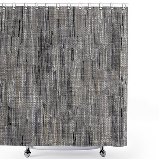 Personality  Rustic Mottled Charcoal Grey French Linen Woven Texture Background. Worn Neutral Old Vintage Cloth Printed Fabric Textile. Distressed All Over Print . Irregular Uneven Stained Rough Grunge Effect. Shower Curtains