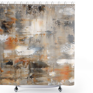 Personality  Brown And Grey Abstract Art Painting Shower Curtains