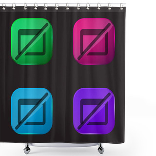 Personality  Blocked Four Color Glass Button Icon Shower Curtains