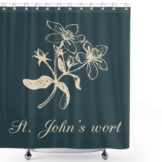 Personality  Hand Drawn Botanical Sketch Shower Curtains