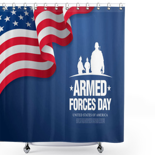 Personality  Armed Forces Day Banner Shower Curtains